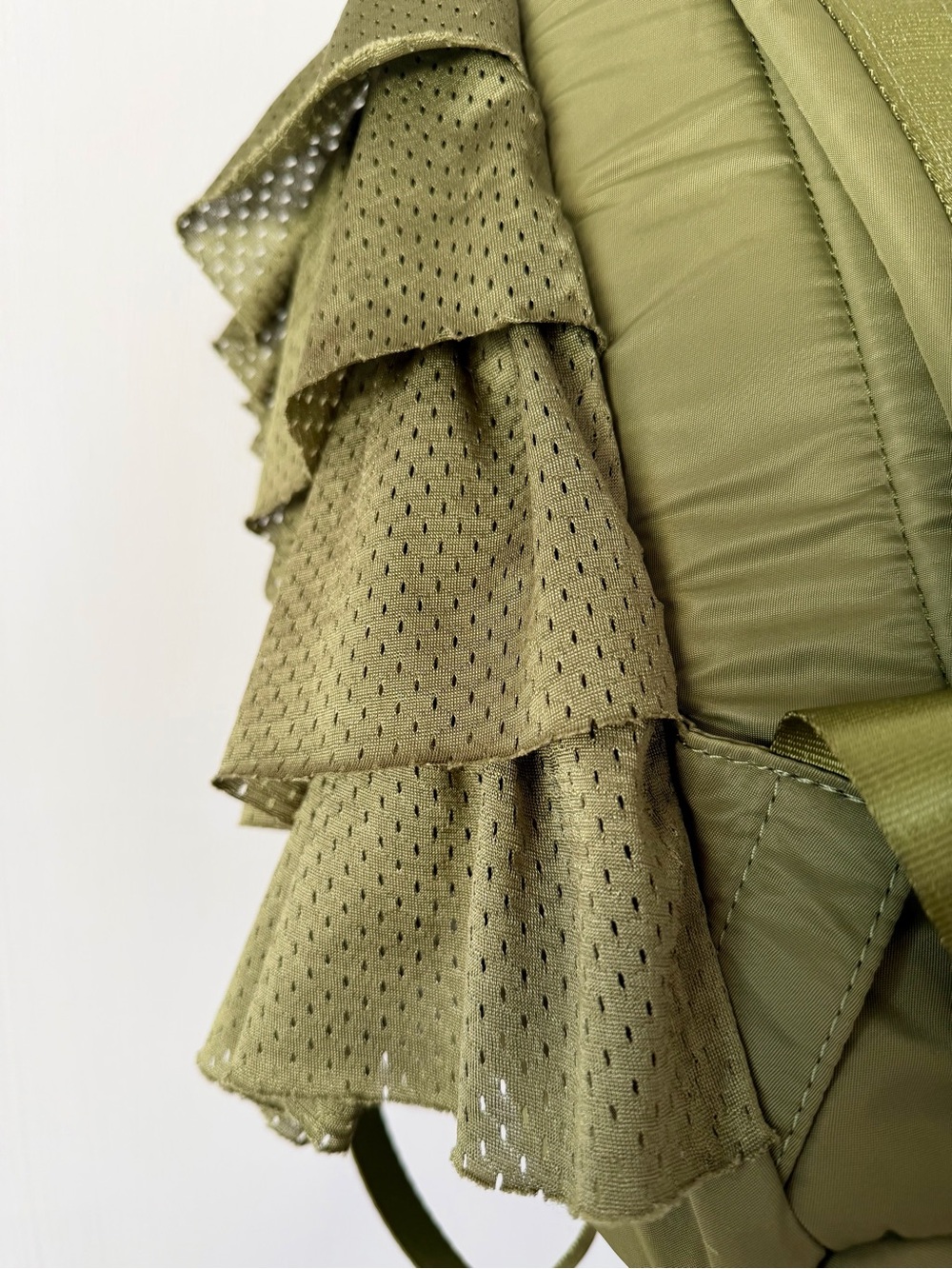Fenty x Puma Rihanna Ruffle Mesh Backpack Olive Green - Picture 16 of 16